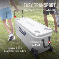 Coleman Classic Series 100qt marine cooler interior with antimicrobial liner