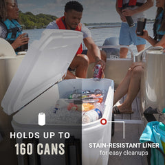 Coleman Classic Series 100qt marine cooler lid open interior space