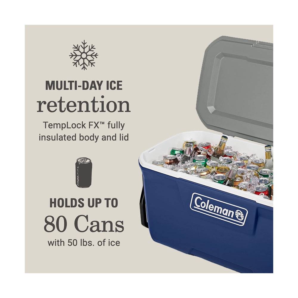 Coleman Classic Series cooler with TempLock FX insulation for longer ice retention.