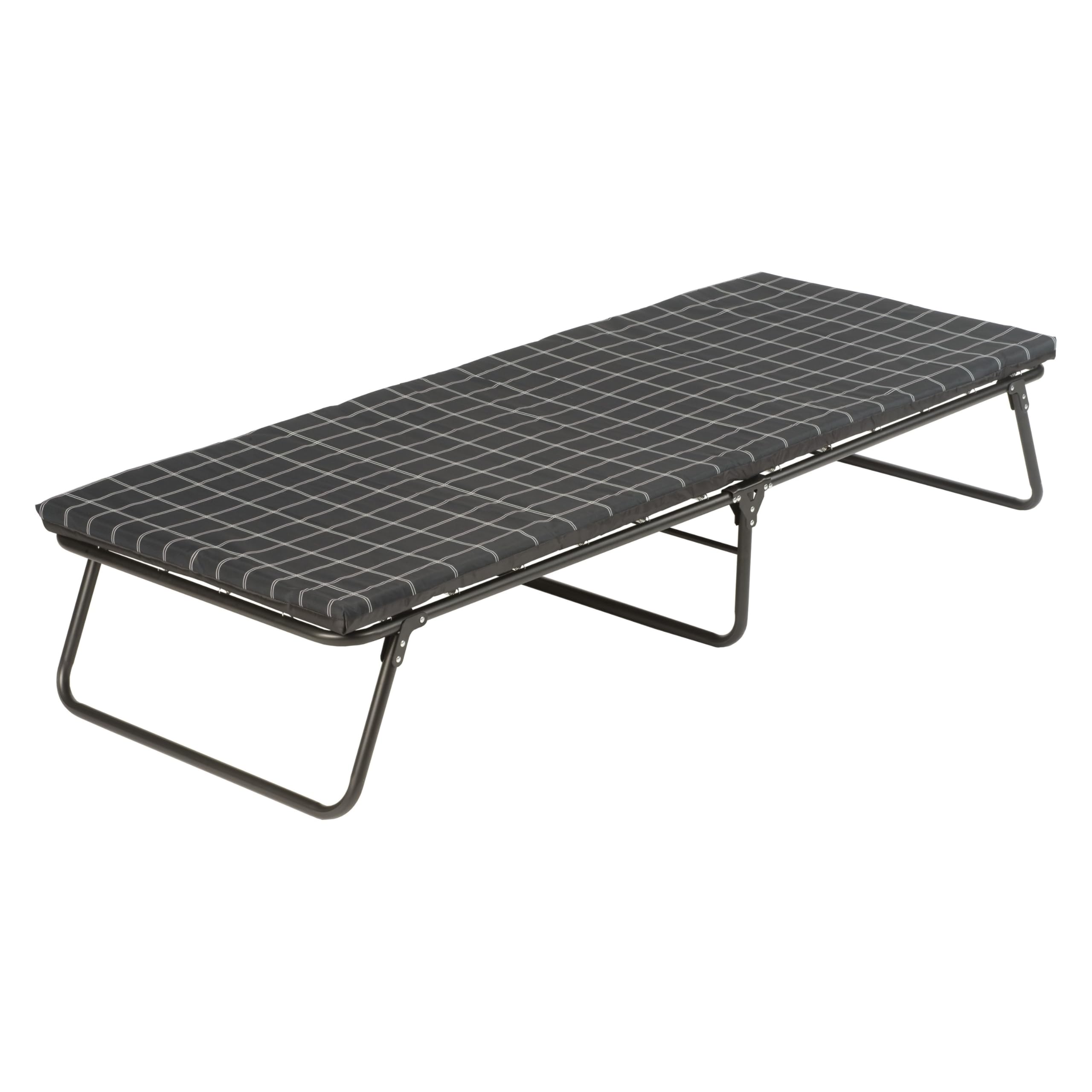 Coleman ComfortSmart big & tall cot with mattress pad for elevated camping comfort.