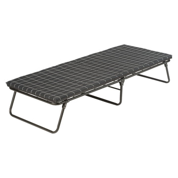 Coleman ComfortSmart big & tall cot with mattress pad for elevated camping comfort.