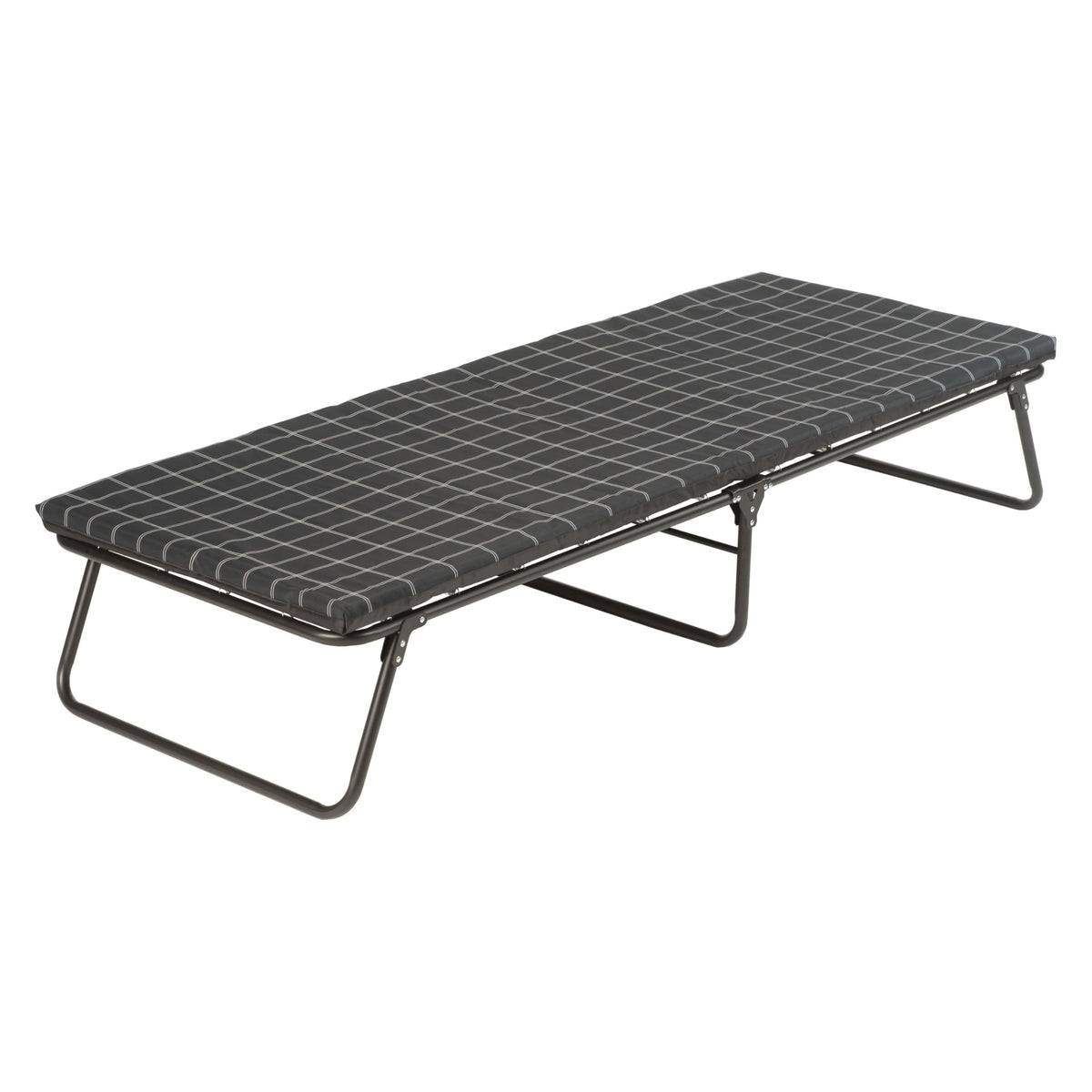 Coleman ComfortSmart big & tall cot with mattress pad for elevated camping comfort.