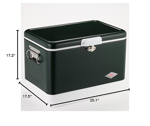 Coleman 54qt dimensions fit neatly in trunks and gatherings.