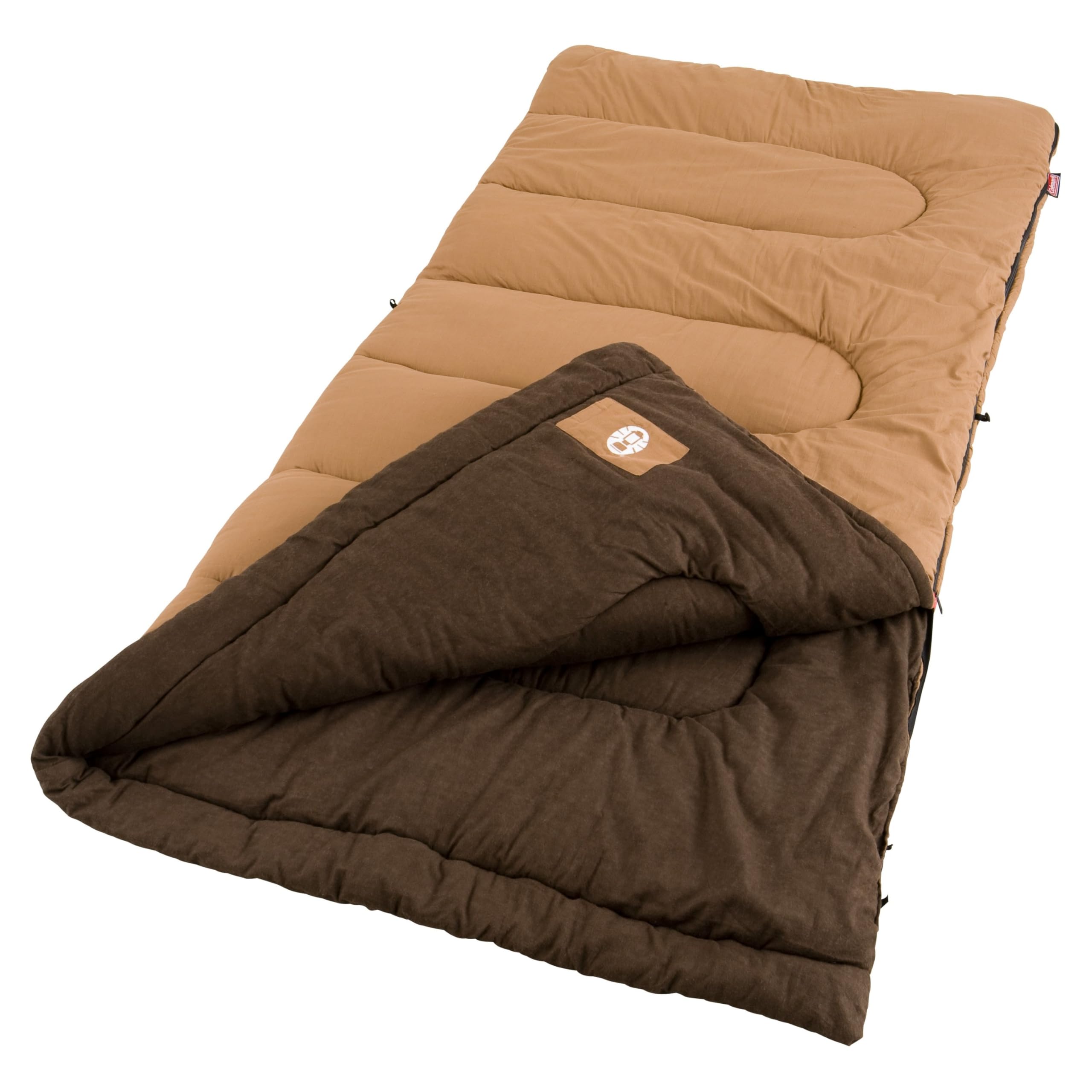 Coleman Dunnock 20F sleeping bag front view highlighting warmth and comfort for cold nights