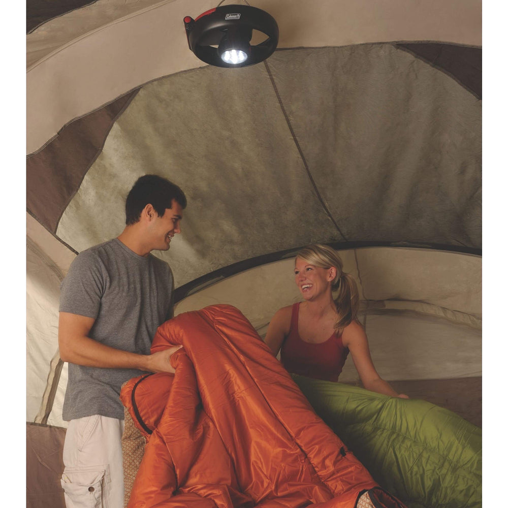 Coleman emergency lantern mode aids visibility during outages.