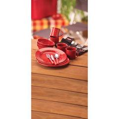 Coleman enamel mugs for camping, spill-resistant and dishwasher safe.