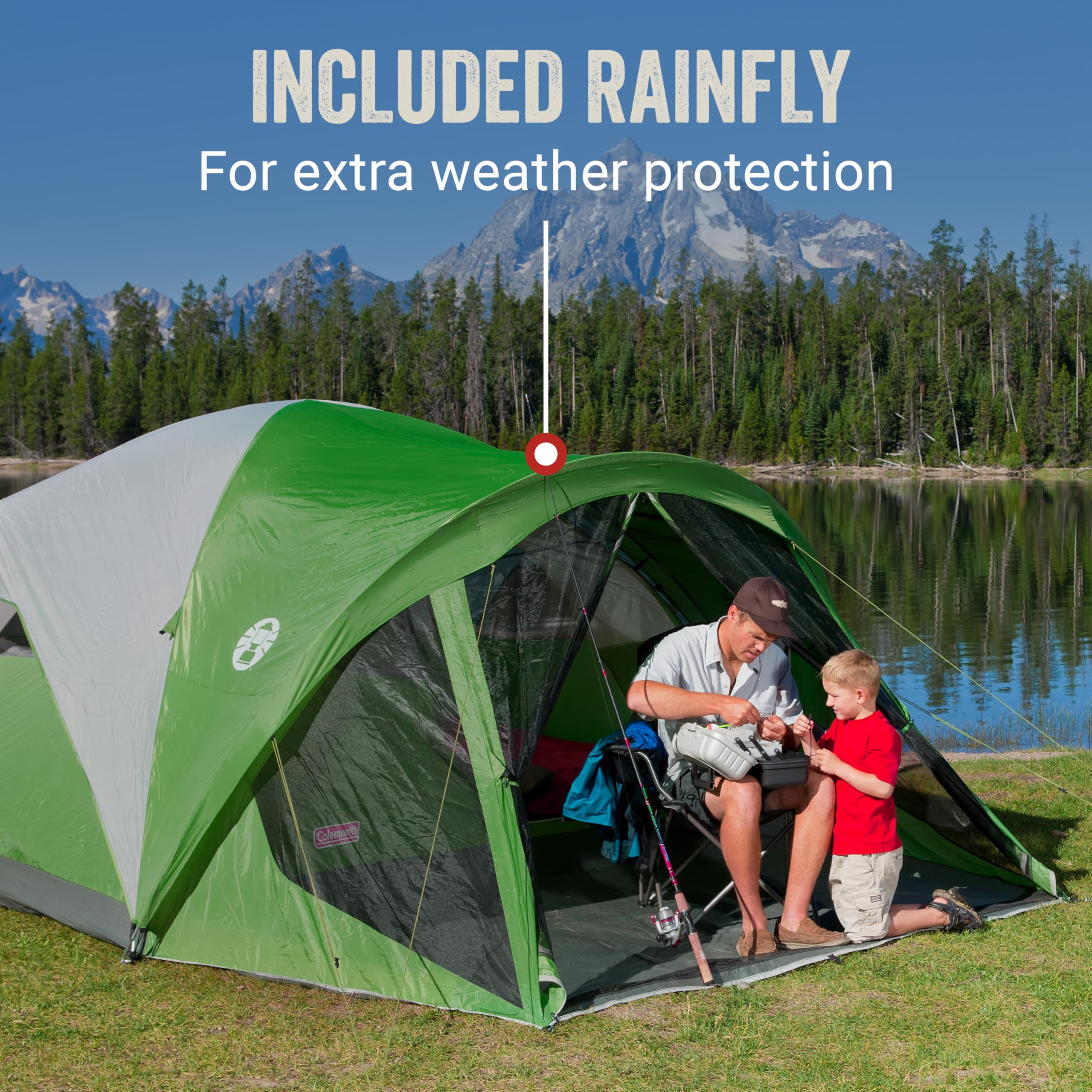 Coleman Evanston wind-resistant frame holds shape in gusts