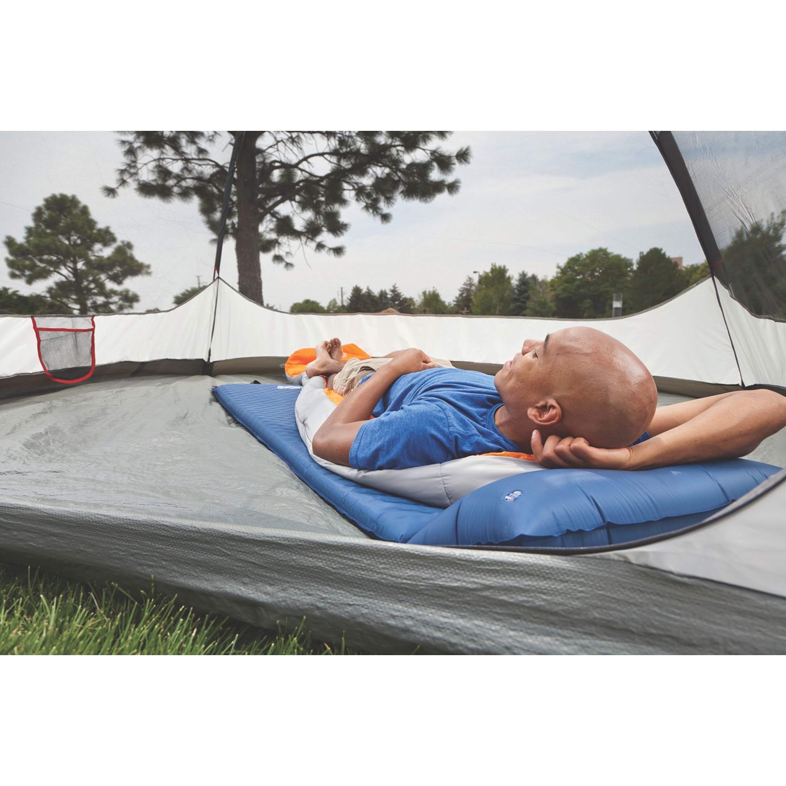 Coleman pad shows extra padding between ground and sleeping bag