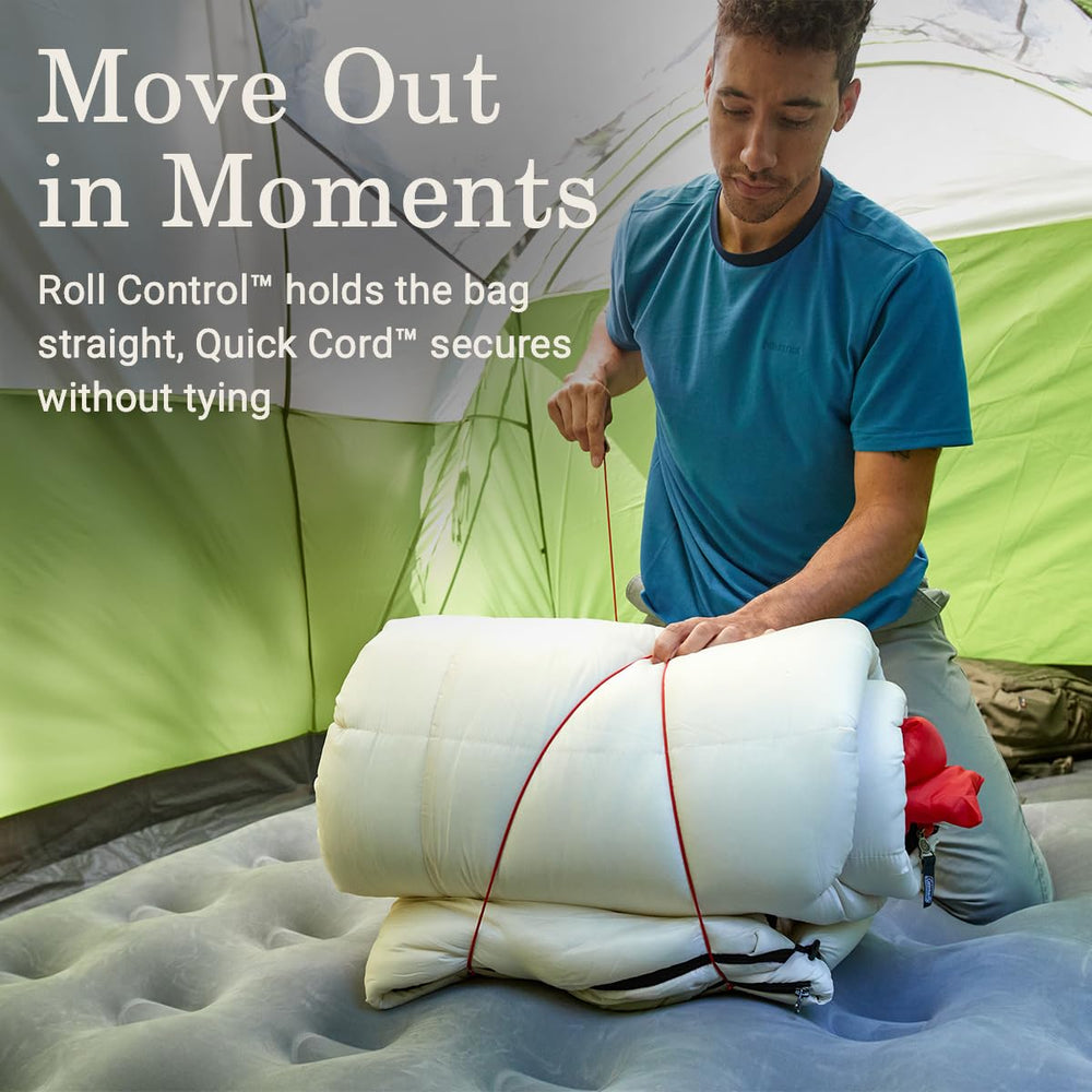 Coleman Flatlands Roll Control keeps the bag straight for easy packing.
