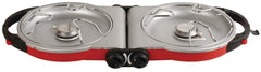 Coleman Fold N Go stove folded compact for portable transport.