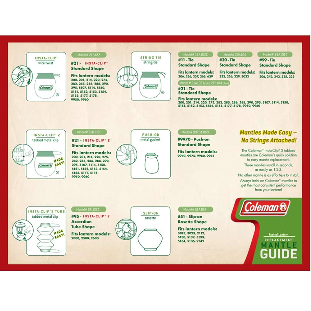 Coleman Insta-Clip mantles demonstrated for easy swap during camping.