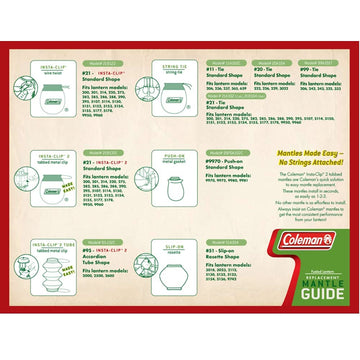 Coleman Insta-Clip mantles demonstrated for easy swap during camping.