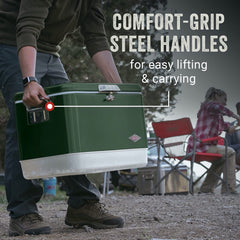 Coleman Have-A-Seat lid supports up to 250 pounds for on-site seating.