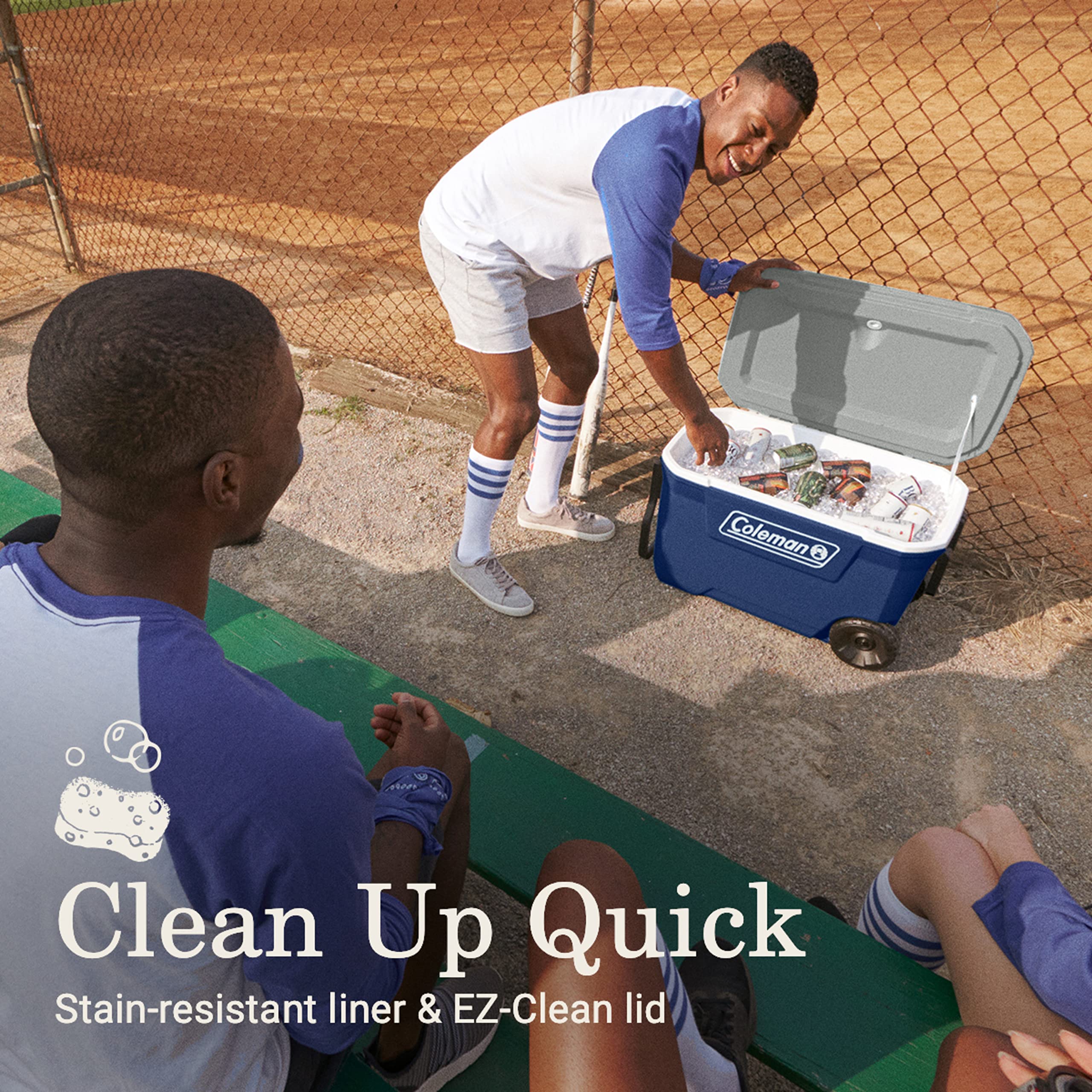 Coleman 62-quart capacity holds 50 cans and 26 lbs of ice