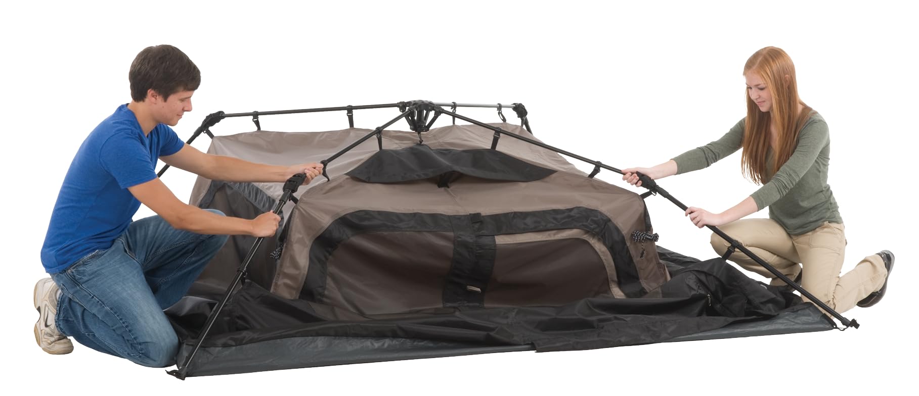 Coleman Instant Tent 8x7-foot floor space accommodates queen air beds