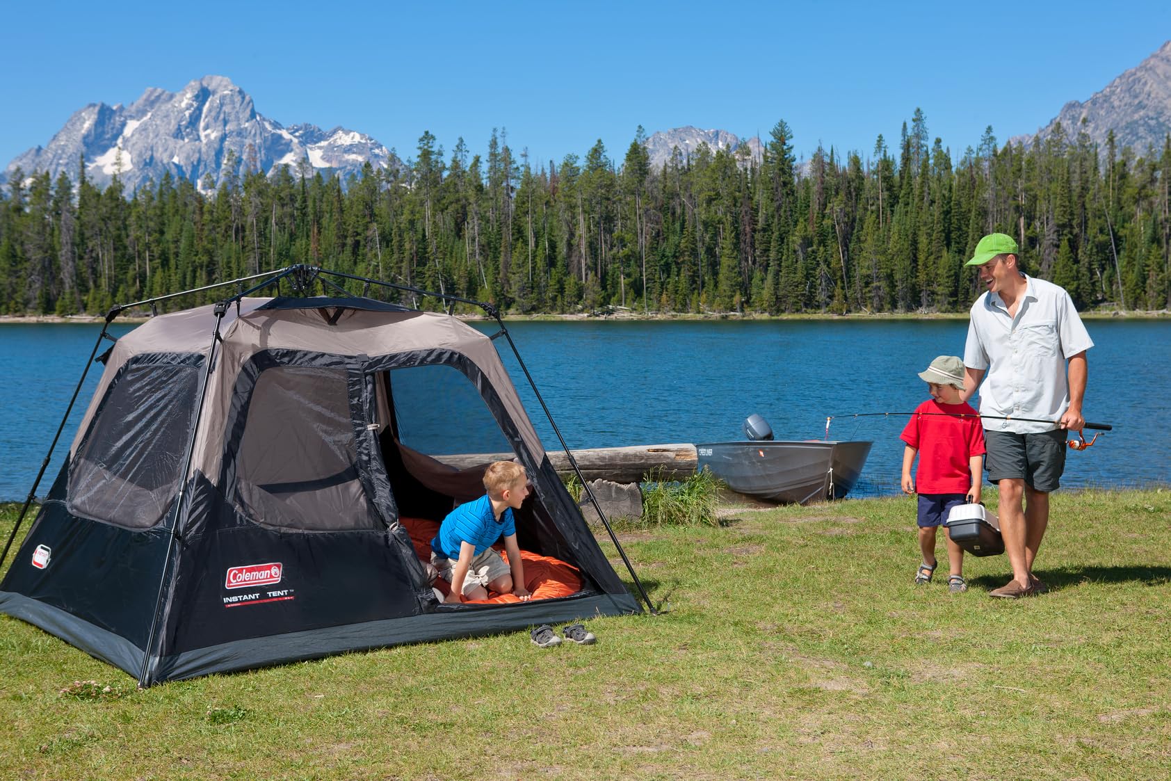 Coleman Instant Tent vented rainfly highlights airflow in warm conditions