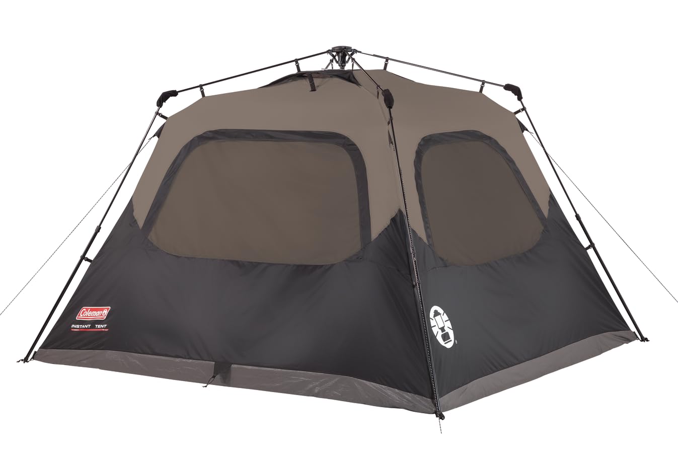 Coleman Instant Tent with pre-attached poles shows easy, mess-free setup