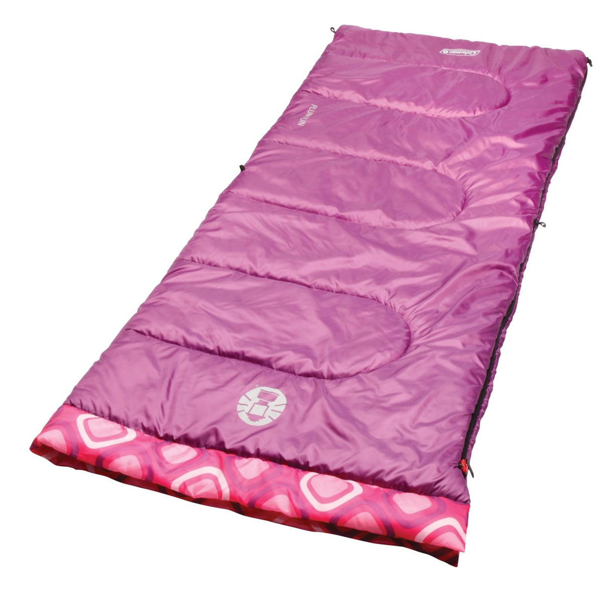 Coleman Kids 45F sleeping bag front view offering compact warmth for outdoor nights.