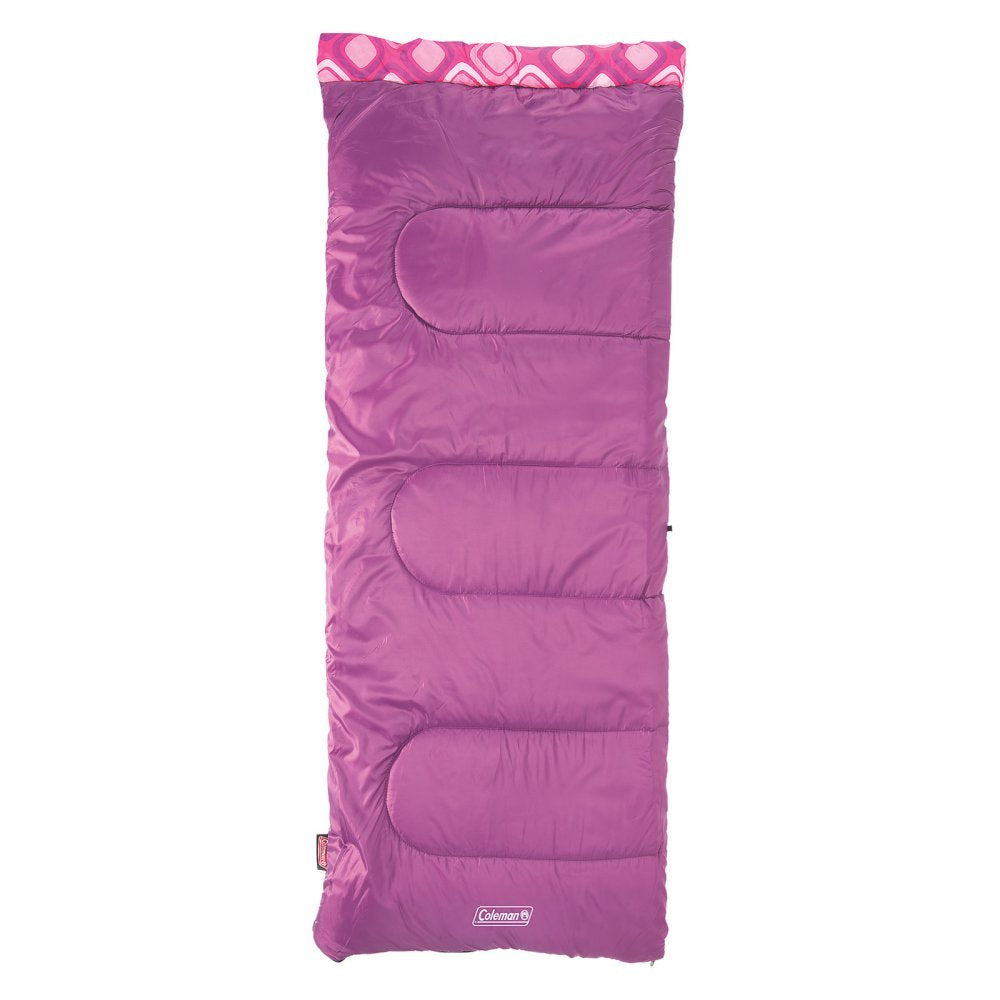 Coleman Kids 45F bag with ZipPlow for snag-free opening and closing.