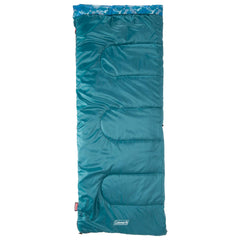 Coleman Kids Camo 45°F bag, rolled up, Roll Control keeps packing tidy