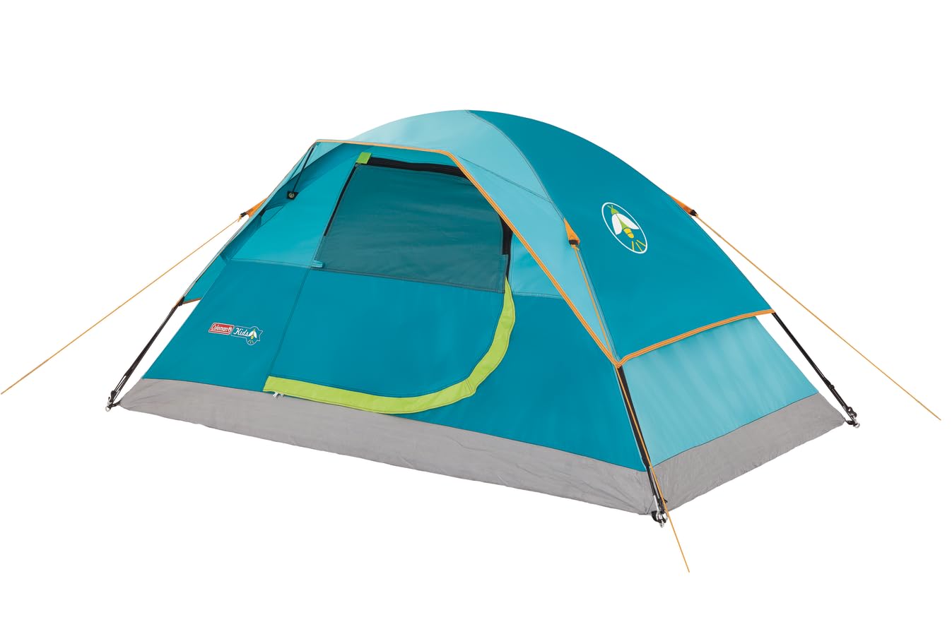Coleman Kids Wonder Lake tent glow-in-the-dark logo for nighttime visibility and fun.