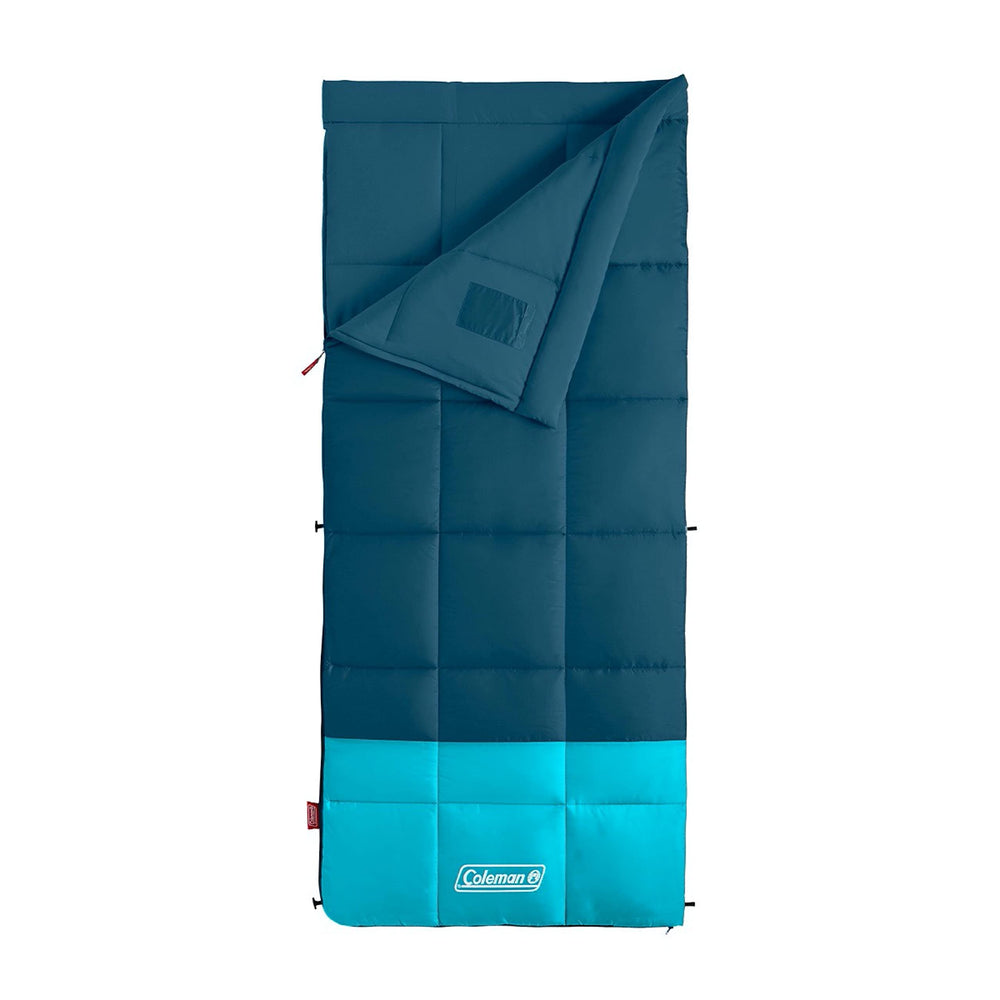 Coleman Kompact sleeping bag open layout showing warmth for chilly nights