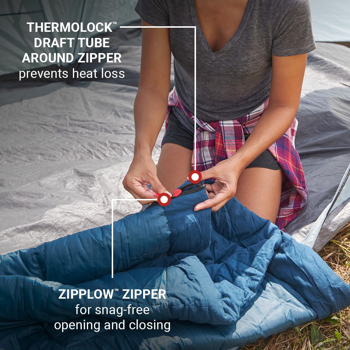 Coleman Kompact Comfort Cuff cushions the face for soft, cozy nights outdoors.
