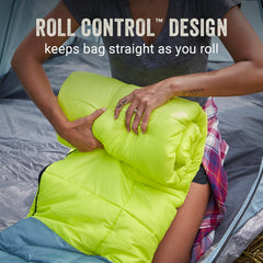 Coleman Kompact Comfort Cuff around the face for gentle warmth