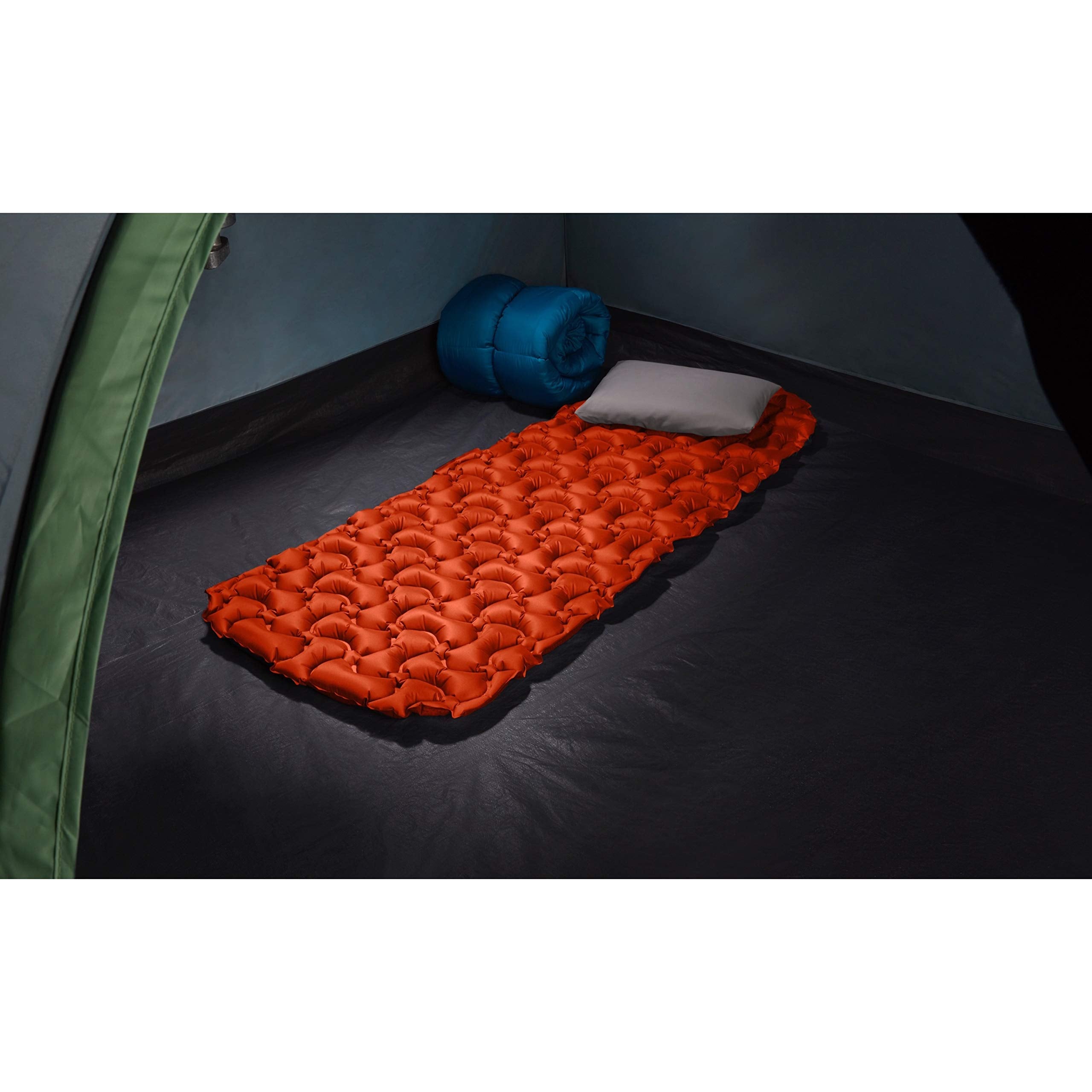 Shown in a camp setup for outdoor use