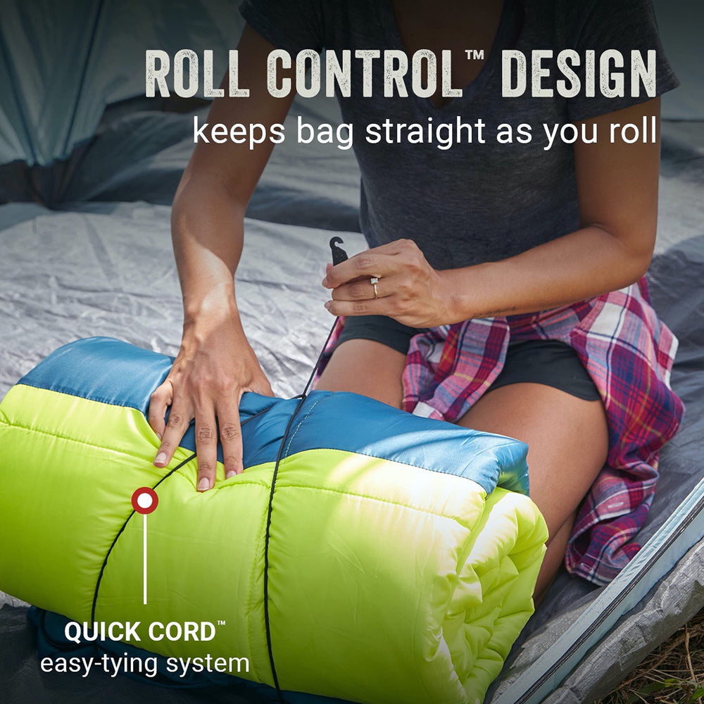 Coleman Kompact sleeping bag quick cord system for fast packing