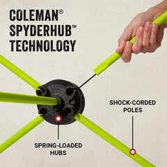 Coleman Mantis rounded feet enhance stability on uneven ground