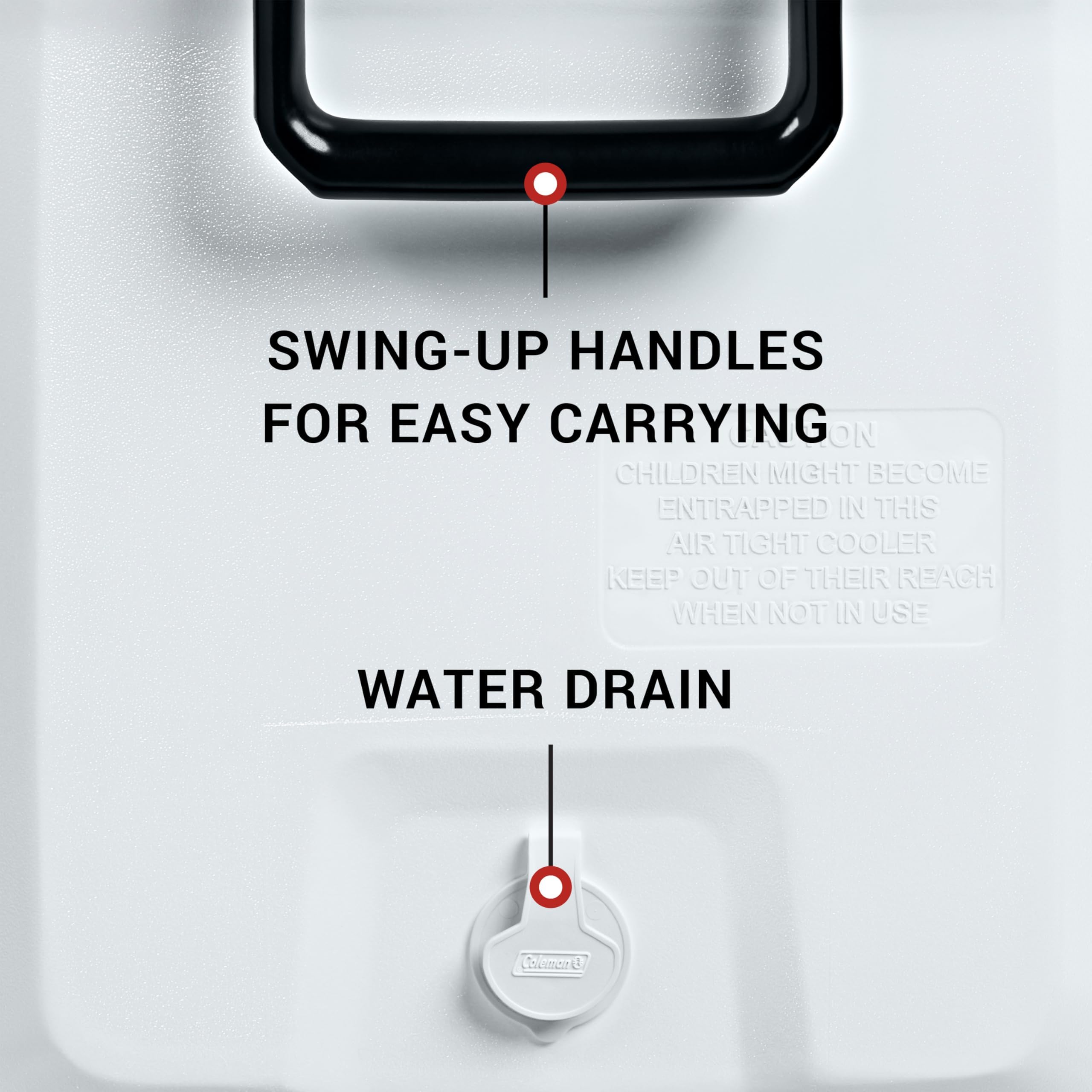 Coleman Marine Cooler lid cup holders keep drinks secure and close.