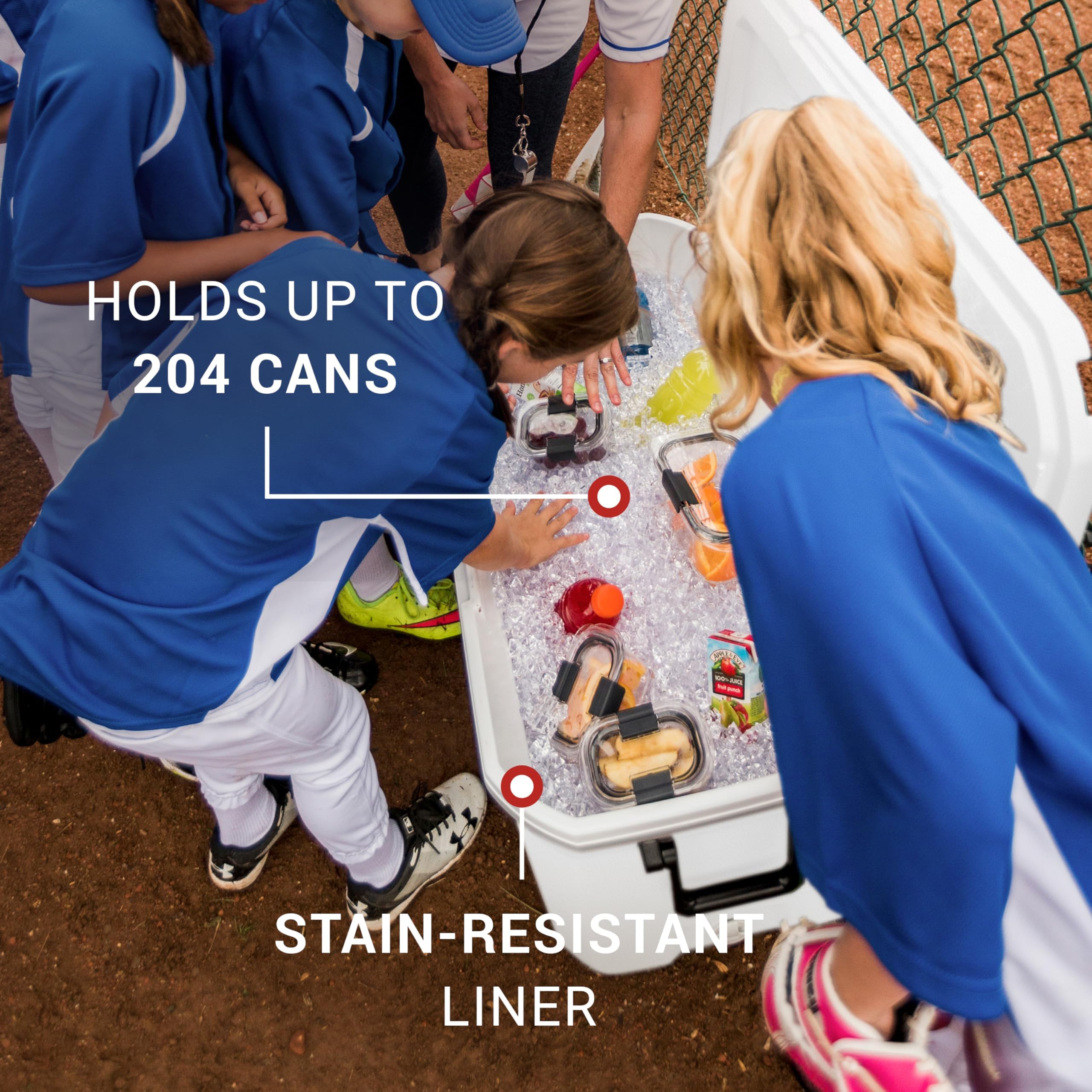 Coleman Marine Cooler high capacity holds up to 204 cans for trips.