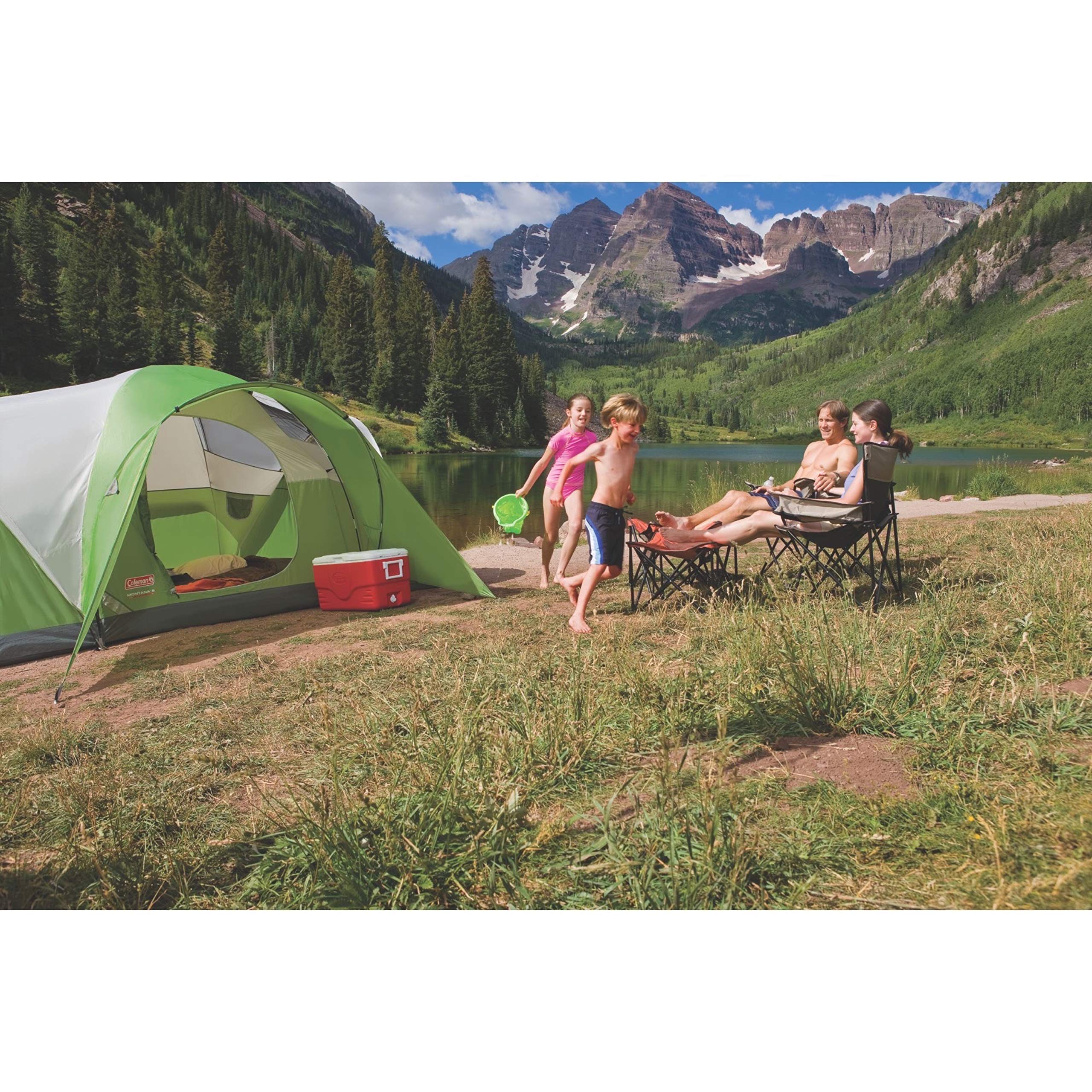 Coleman Montana 6-Person Tent color-coded pole sleeves simplify setup