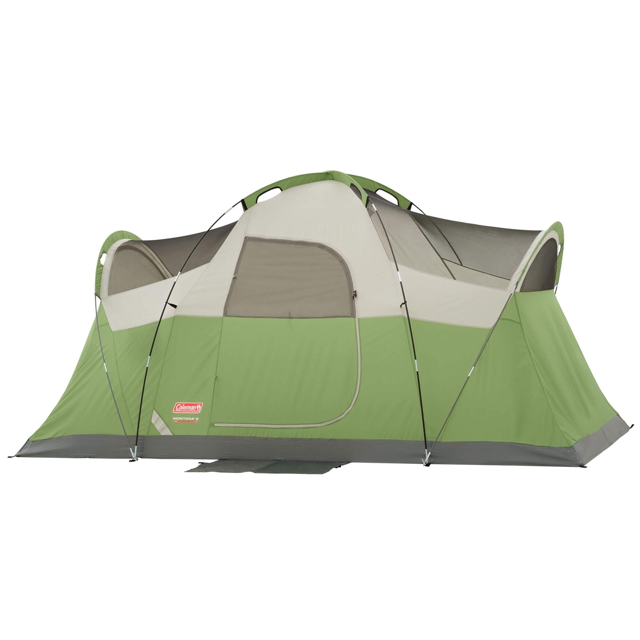 Coleman Montana 6-Person Tent extended door awning keeps gear dry in rain