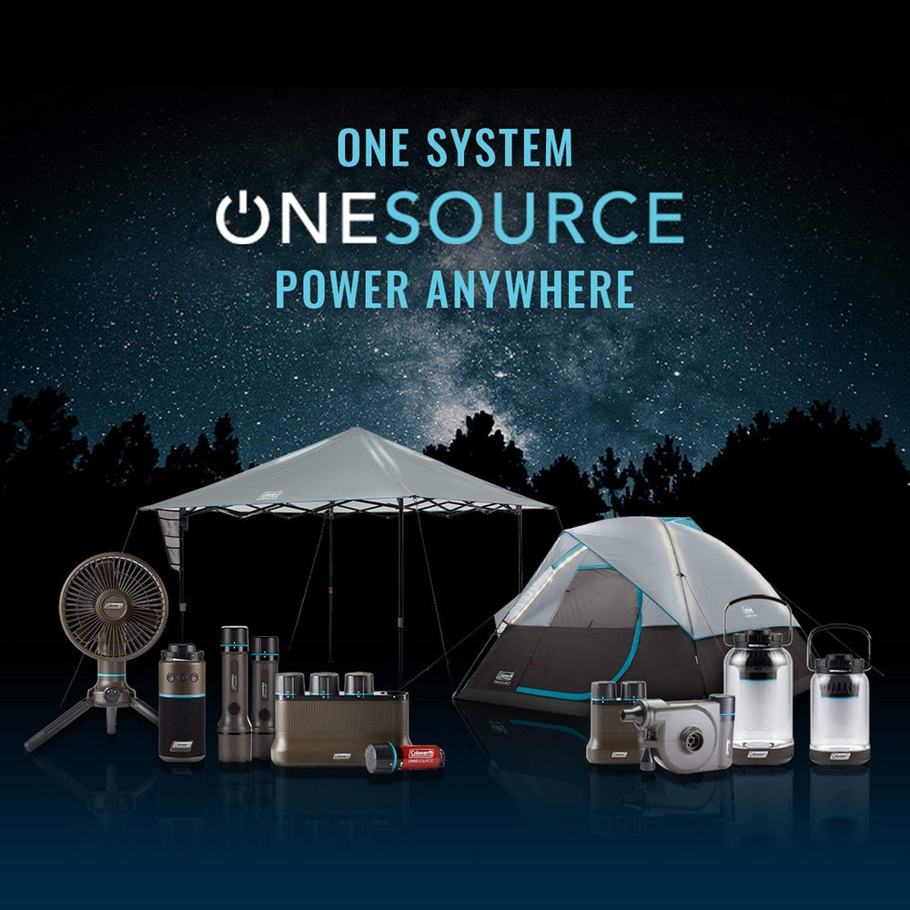 Coleman OneSource fast charging station replenishes power in about two hours.