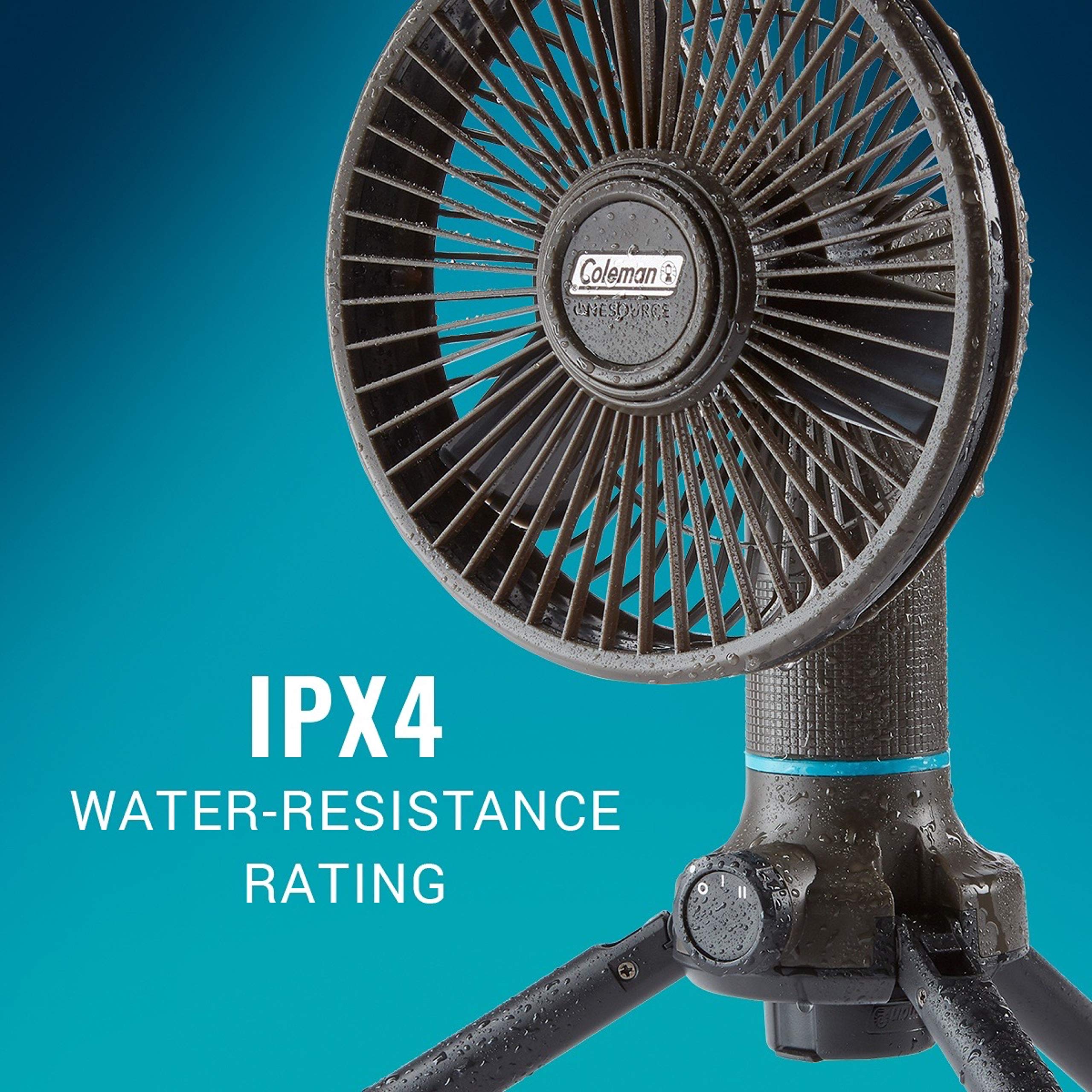 Coleman OneSource interchangeable battery powers all gear.