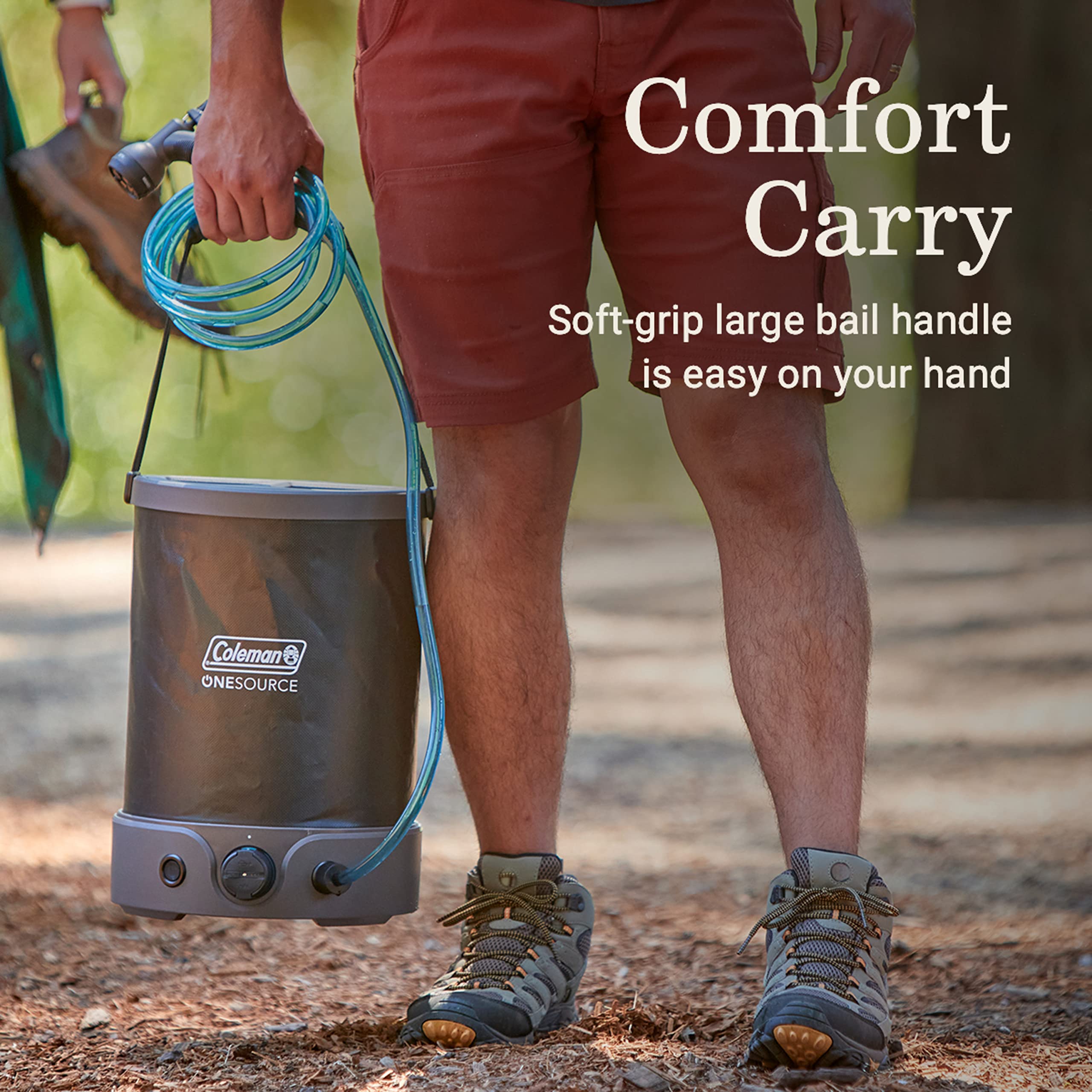 Coleman OneSource outdoor speaker delivering rugged sound at a campsite