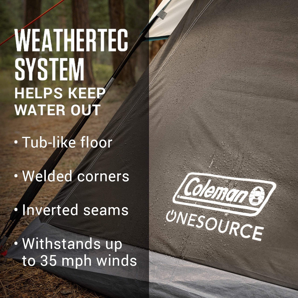Coleman OneSource rainfly adds extra weather protection in wet conditions