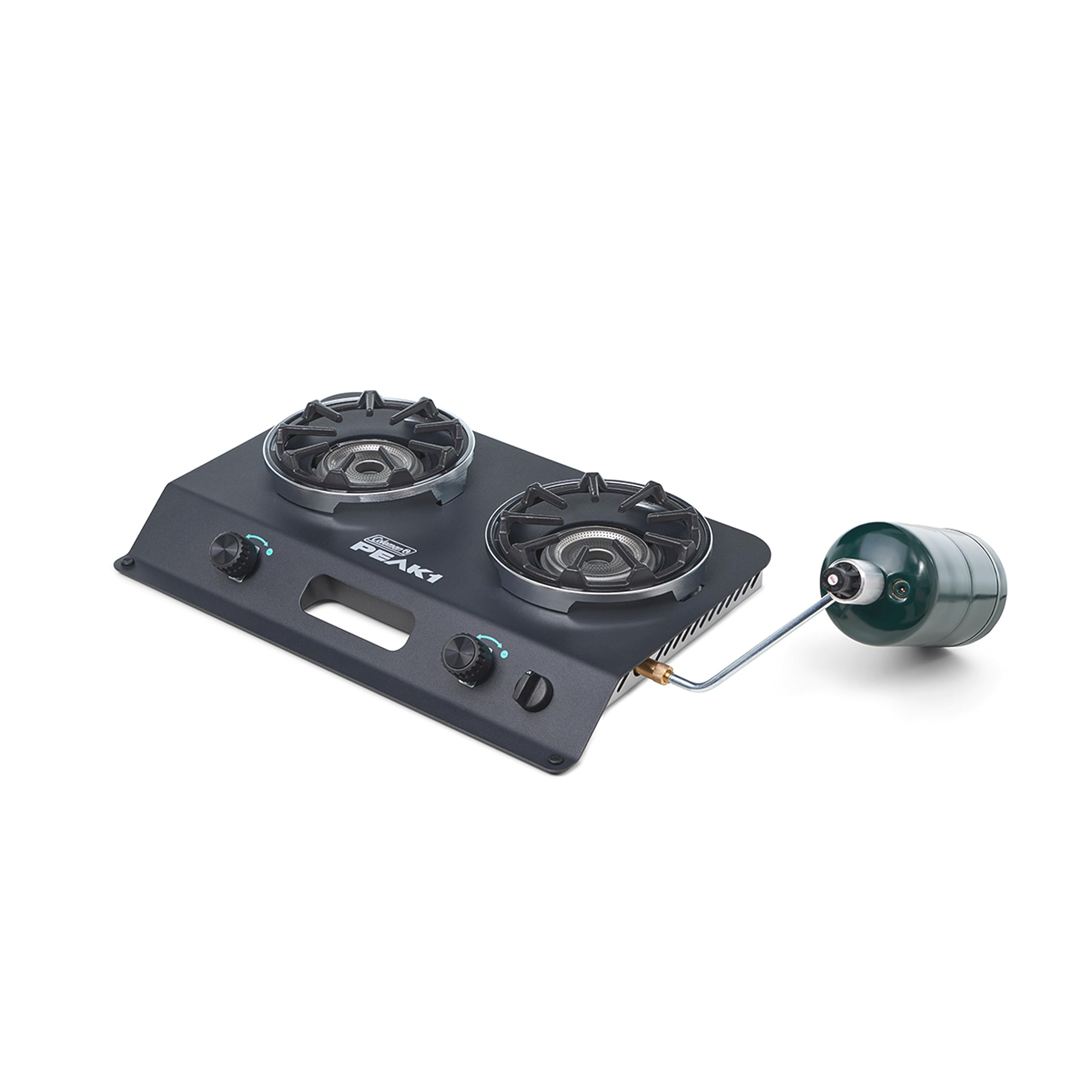 Coleman PEAK1 two-burner camping stove for versatile outdoor cooking on the go