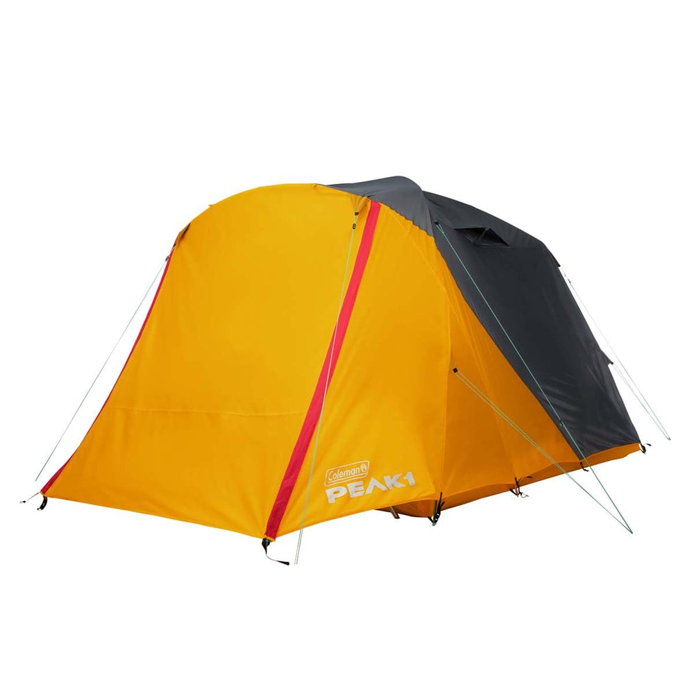 Coleman Peak1 tent with WeatherTec Plus and aluminum poles for wind protection.