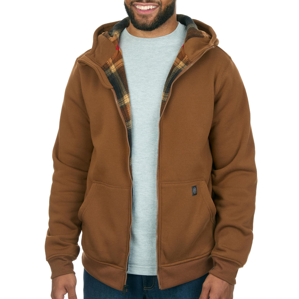 Coleman Polar fleece-lined hoodie with hood provides warm collar for chilly outdoor days.