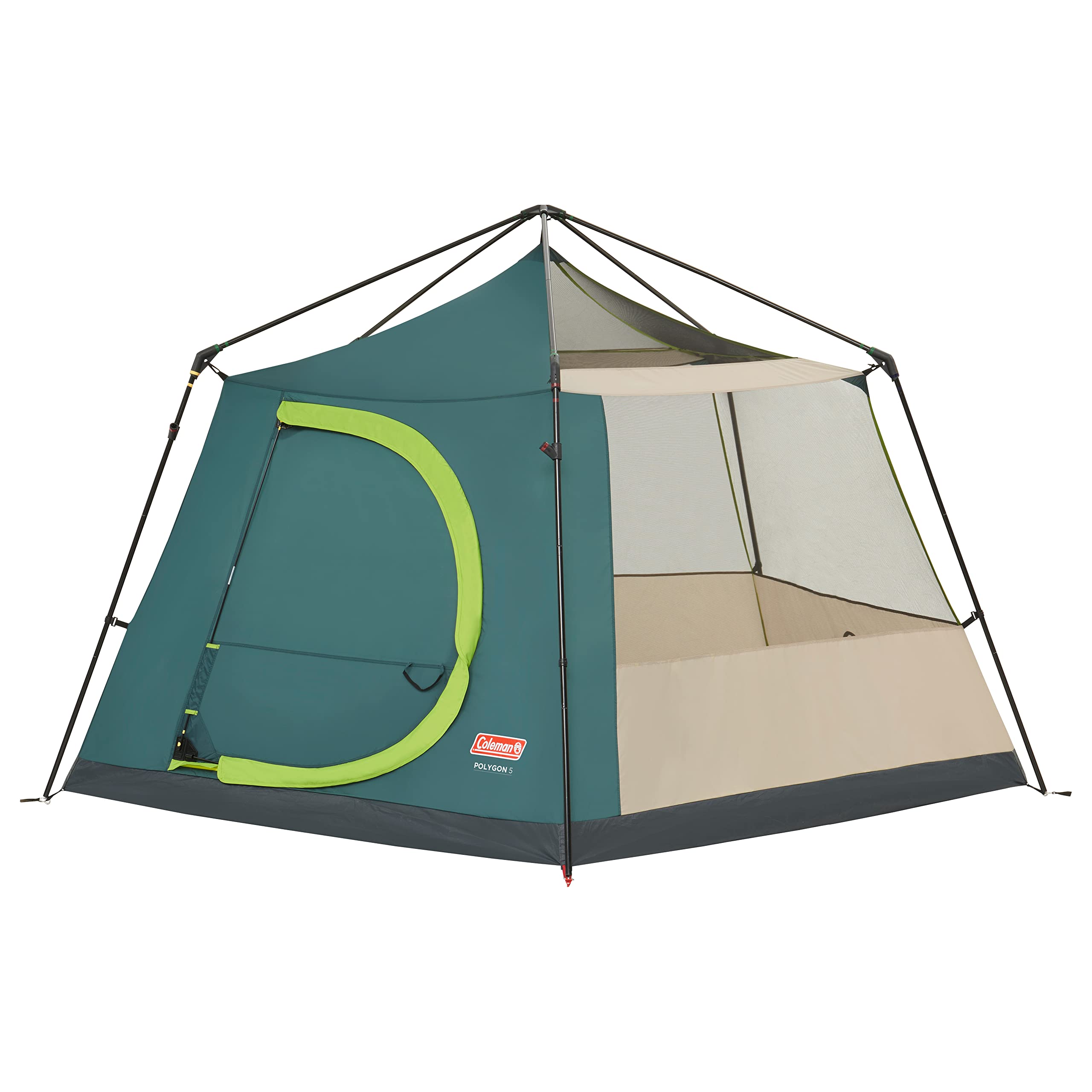 Coleman Polygon 5 wide-entry door for easy access