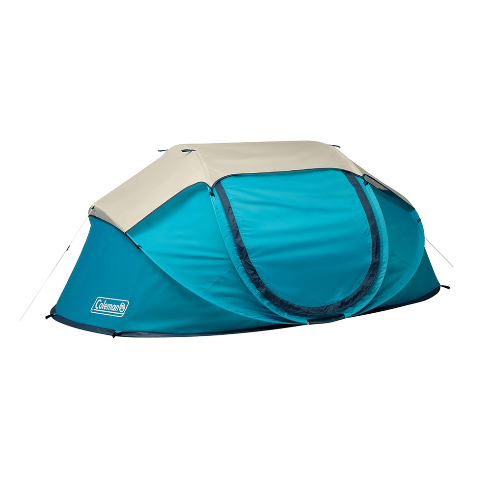 Coleman pop-up tent ready-to-use in seconds for quick backyard camping.