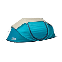 Coleman tent shows taped floor seams to help stay dry.