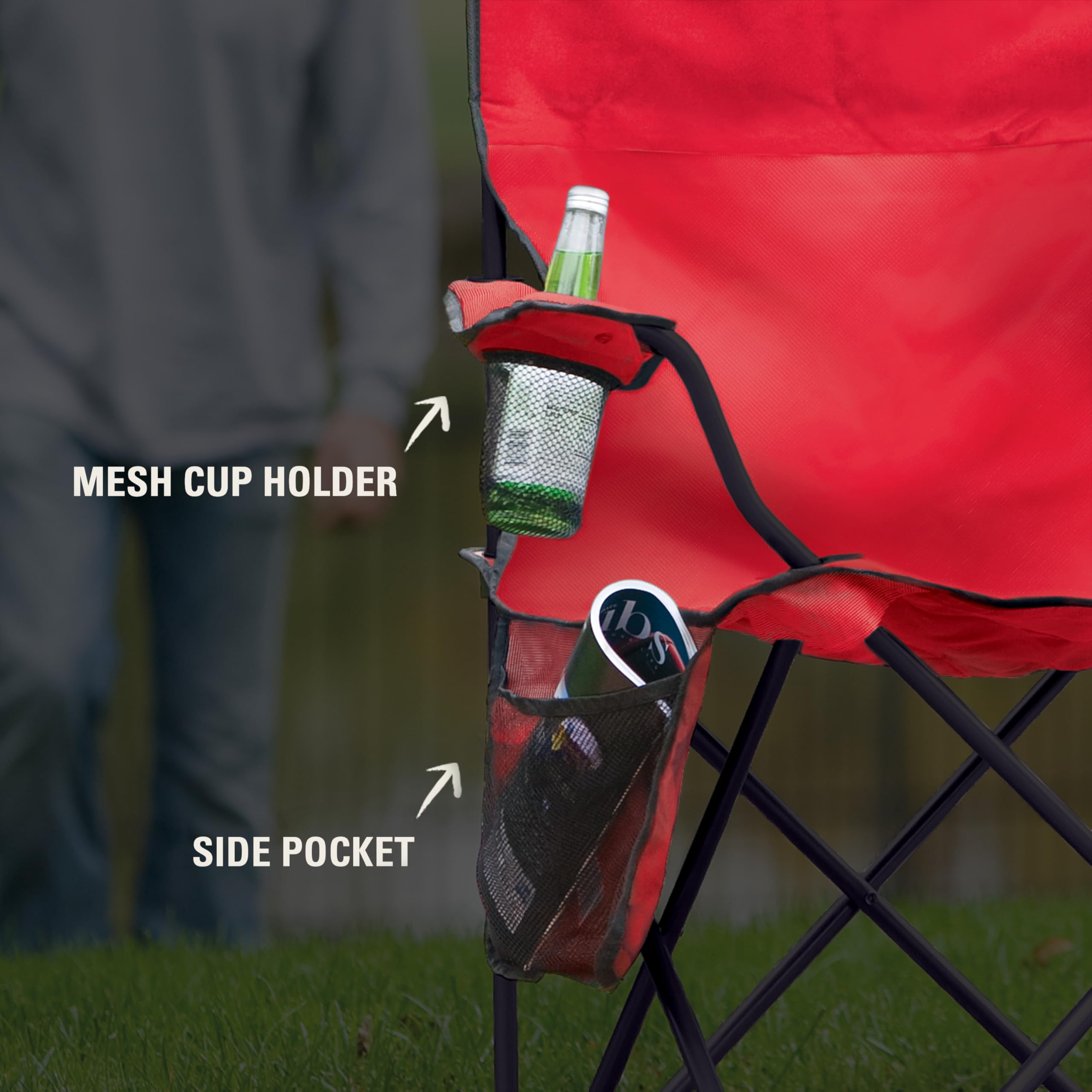 Coleman portable camping chair carry bag included for effortless transport.