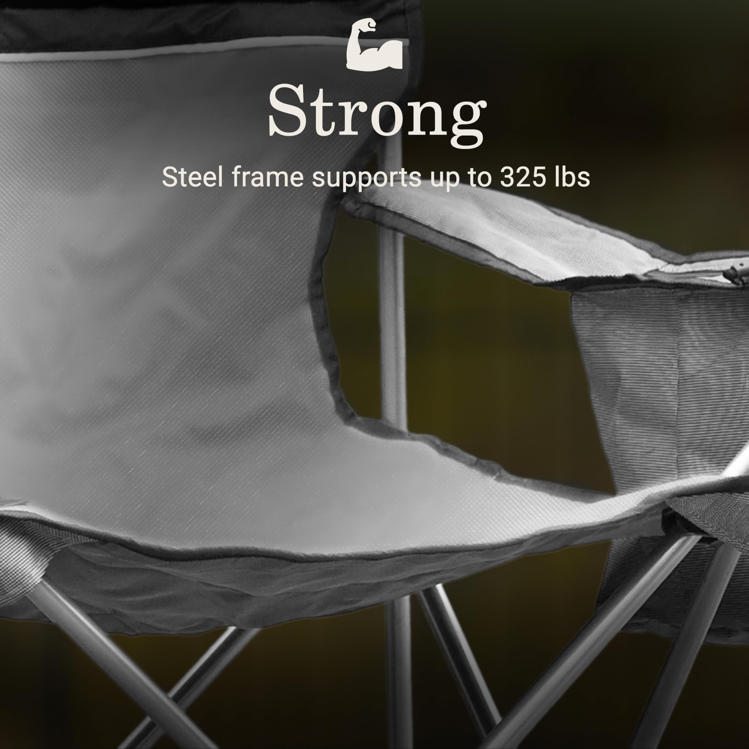 Coleman portable chair carry bag included simplifies transport and storage.
