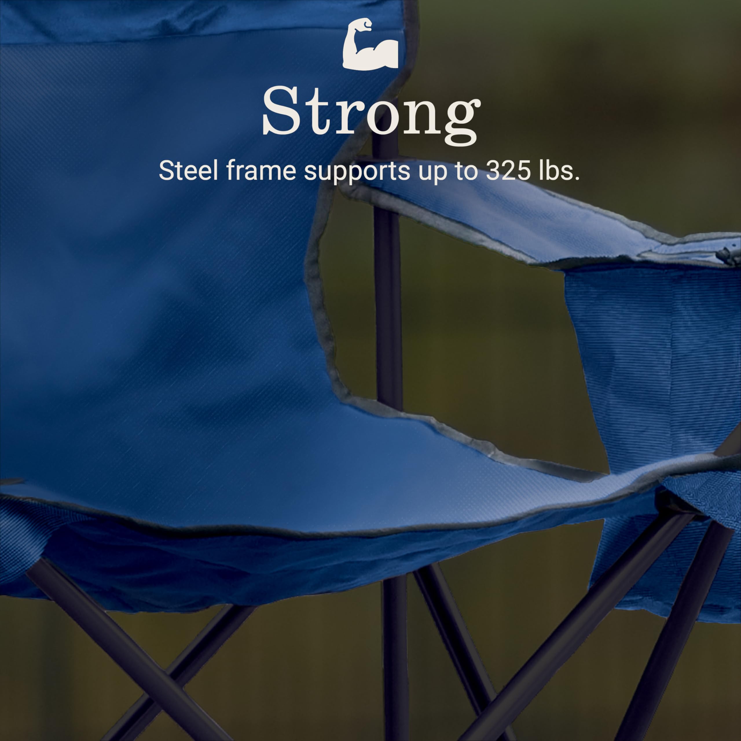 Collapsible Coleman chair folds compactly for easy transport and storage.