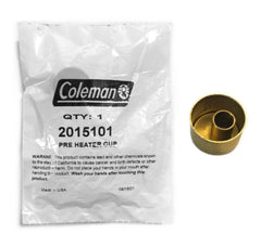 Coleman brass preheater cup with gold finish for kerosene lanterns preheating fuel safely