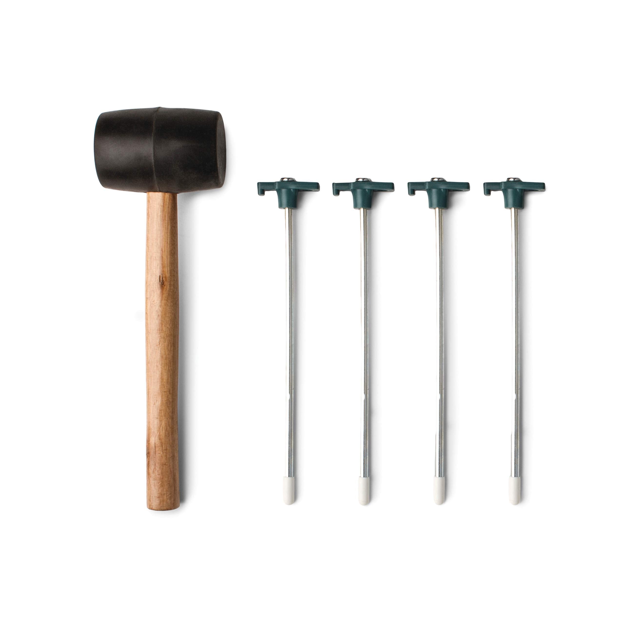 Coleman Premium Tent Kit rubber mallet provides controlled driving for easy setup.